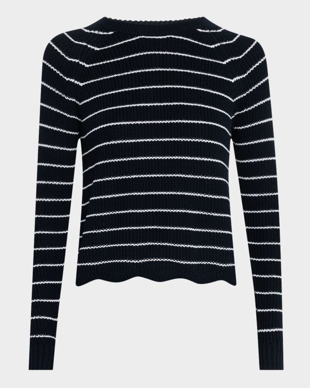 Striped Crewneck Shaker Stitch Sweat